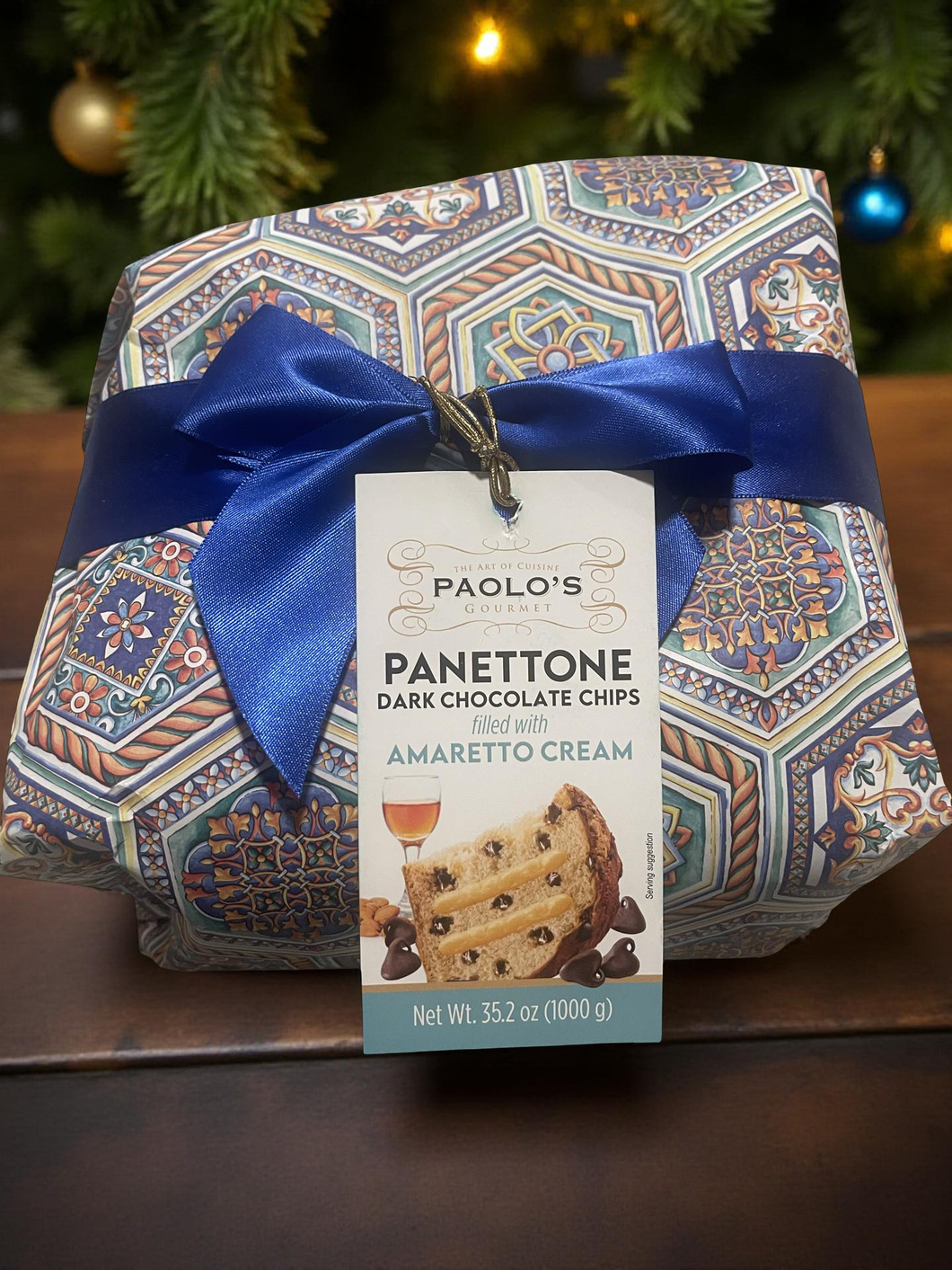 Panettone with Dark Chocolate Chips & Amaretto Cream Filling