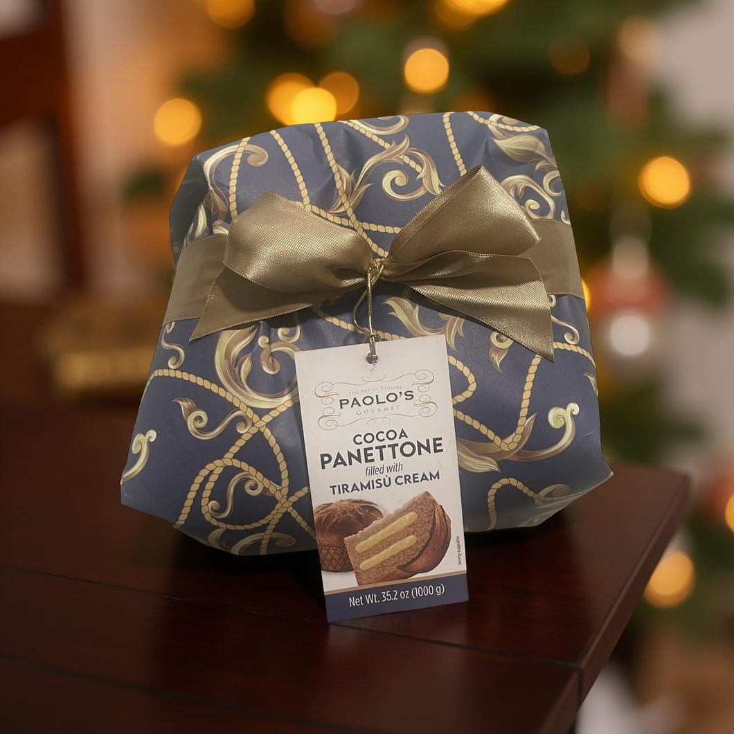 Cocoa Panettone filled with Tiramisu Cream