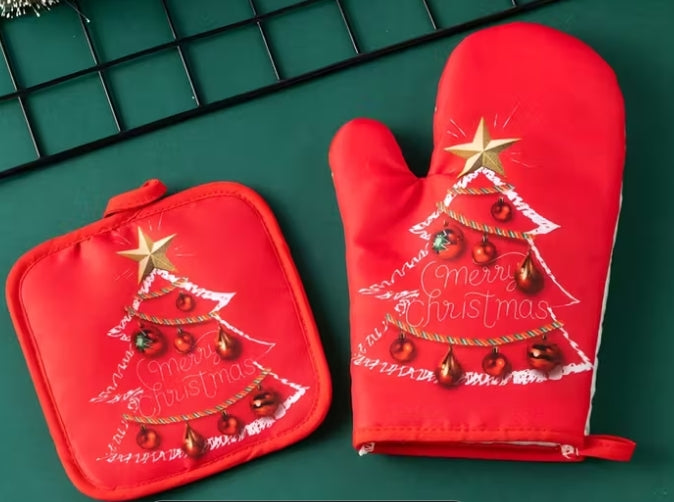 Festive Christmas Oven Mitts