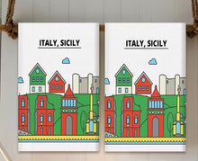 Load image into Gallery viewer, Italy, Sicily-Themed Kitchen Towels (Set of 2)
