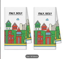 Load image into Gallery viewer, Italy, Sicily-Themed Kitchen Towels (Set of 2)
