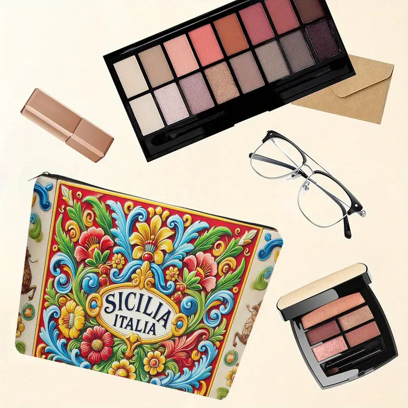 Sicilian Floral Makeup Bag