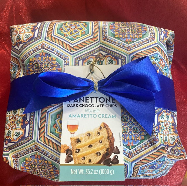 Panettone with Dark Chocolate Chips & Amaretto Cream Filling