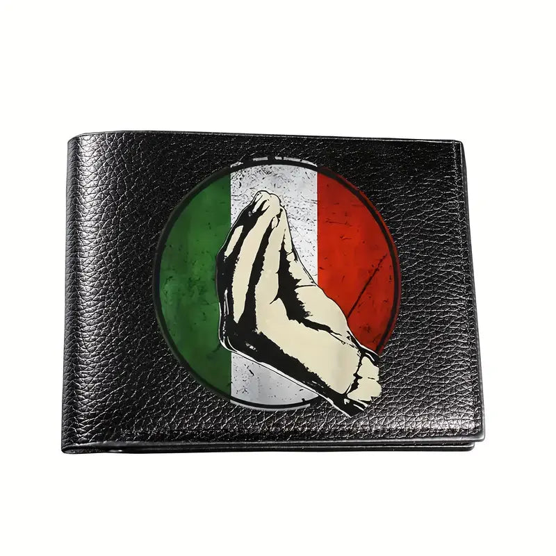 Men's Sleek Black Faux Leather Wallet (Bi-Fold)