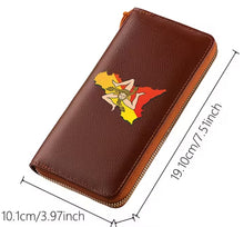 Load image into Gallery viewer, Sicily Italy Map Wallet w/Trinacria Design
